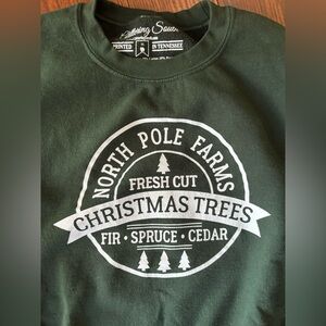 🎄Green North Pole Farms Christmas Trees Sweatshirt XL